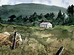 Realist watercolor painting.